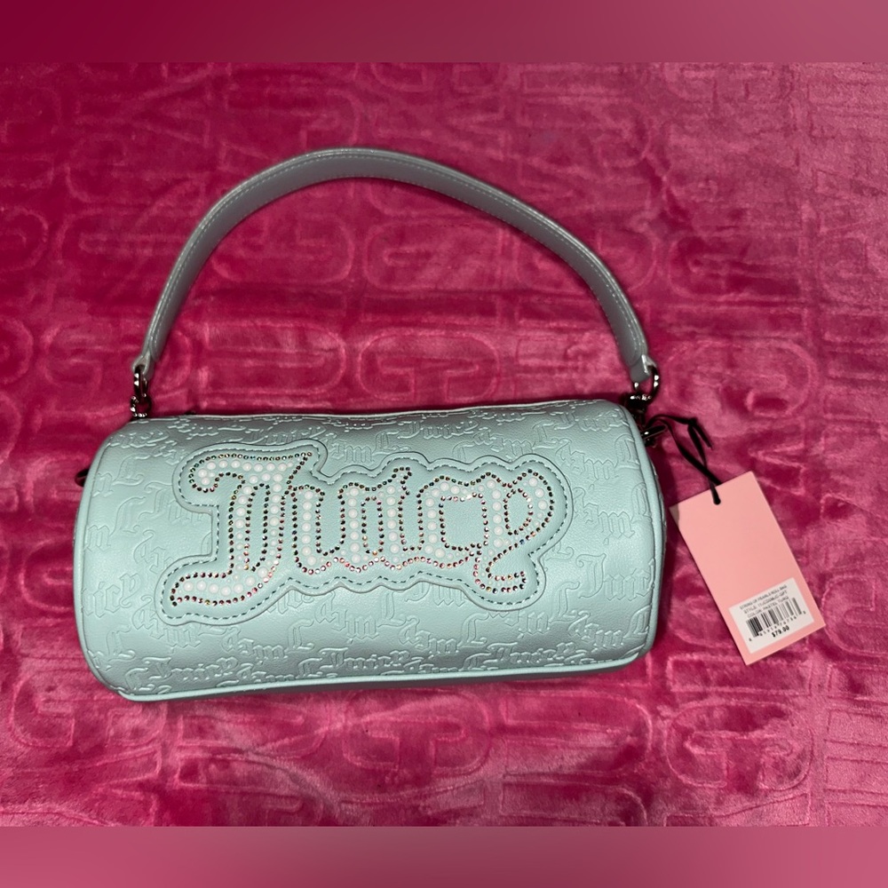 NWT Juicy Couture Pastel Turquoise String of Pearls Barrel Bag (CROSSPOSTED)